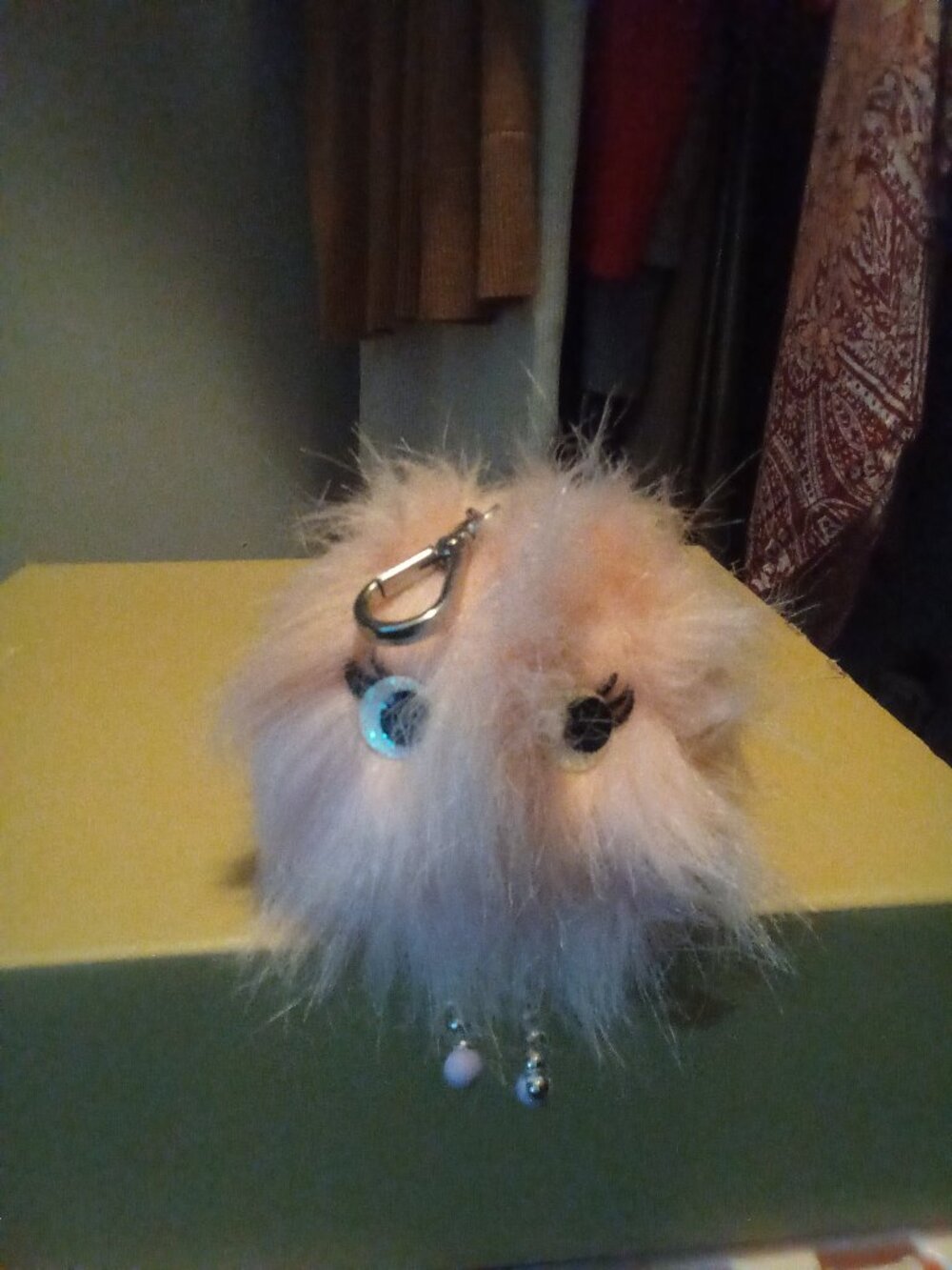 Bath & Body Works Pink Pom Friend PocketBac Holder Fuzzy Bag Charm
